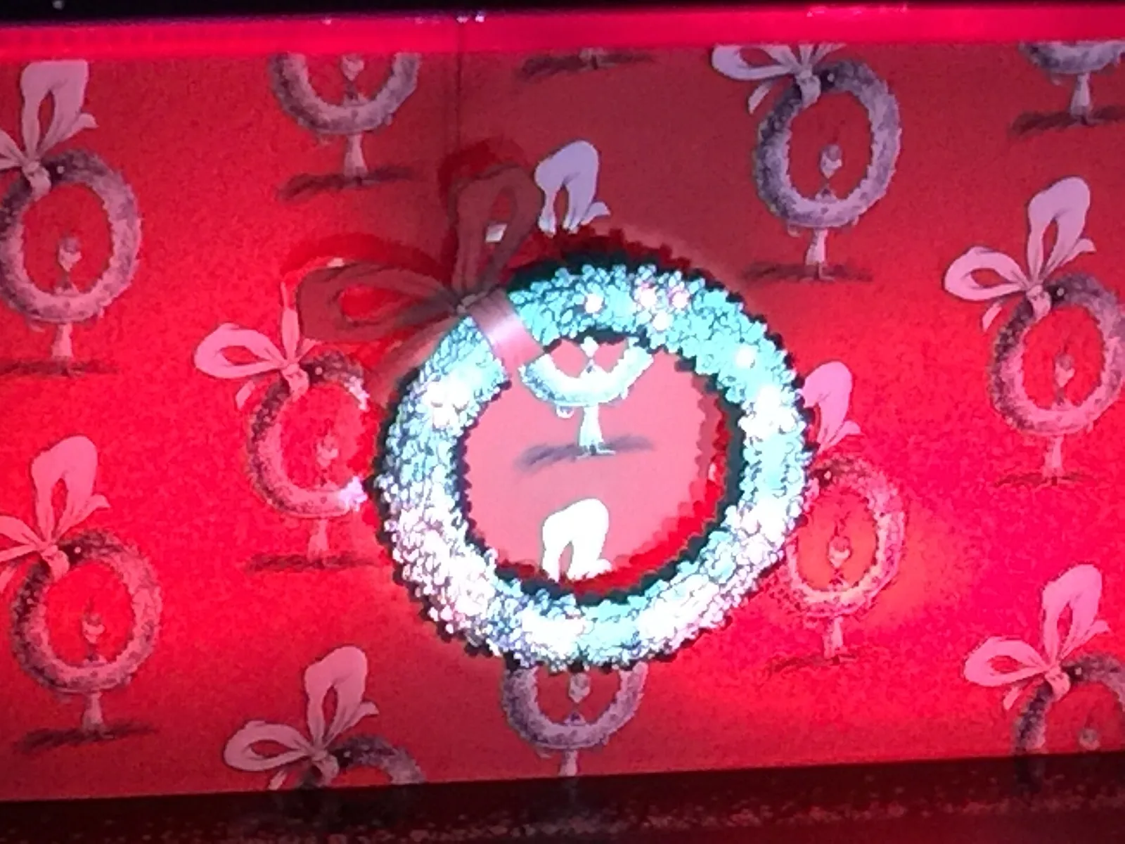 A holiday show's stage curtain at the Broward Center for the Performing Arts in Fort Lauderdale.