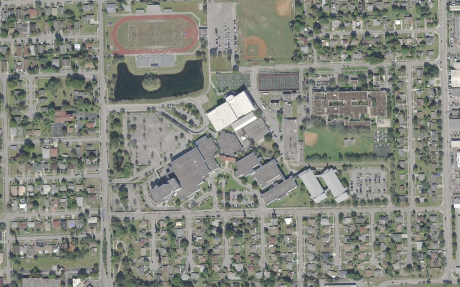 Dillard 6-12's campus on NW 11th Street in Fort Lauderdale, seen from the air