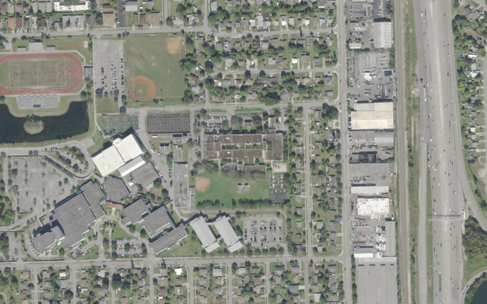 Dillard Elementary School's campus on NW 12th Court in Fort Lauderdale, seen from the air