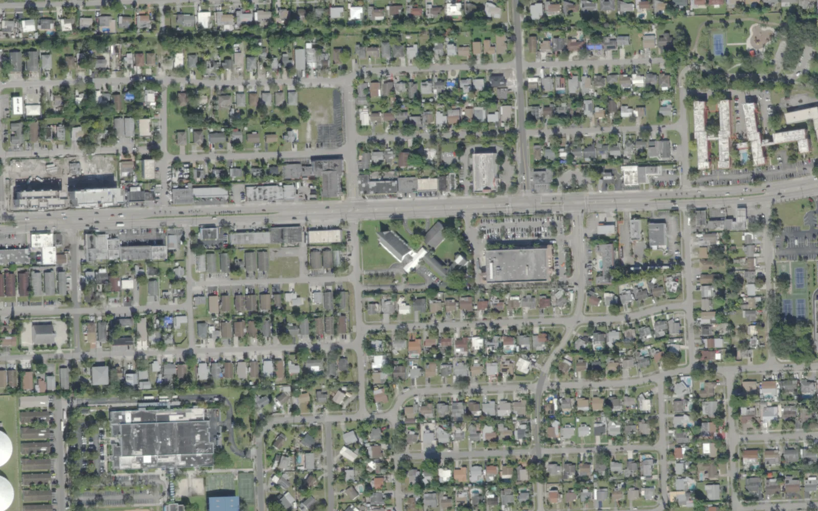 New Life Charter Academy's site on Davie Boulevard in Fort Lauderdale, seen from the air