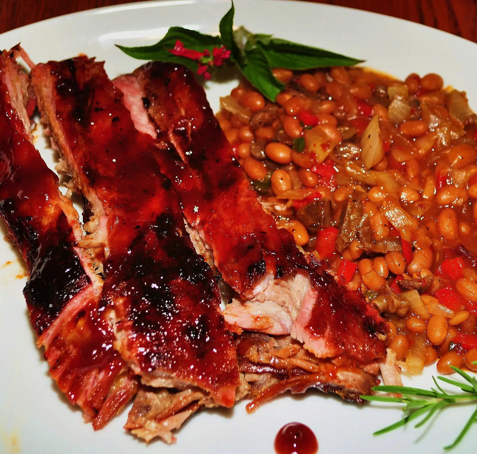 A plate of barbecued ribs. The photo was not taken at a Fort Lauderdale restaurant.