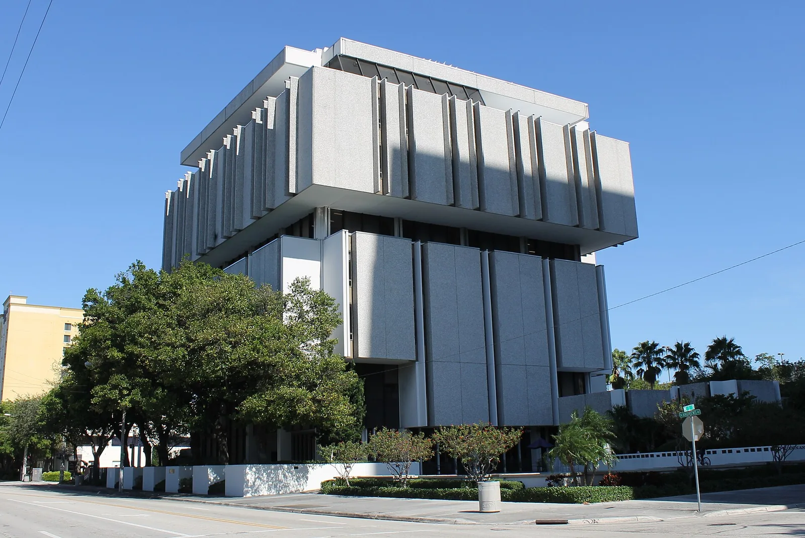 The Fort Lauderdale City Hall building downtown, a Brutalist design completed in 1969.